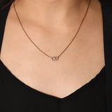 Dior CD Rhinestone Logo Pendant Necklace - FashioNica