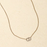Dior CD Rhinestone Logo Pendant Necklace - FashioNica