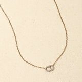 Dior CD Rhinestone Logo Pendant Necklace - FashioNica