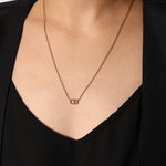 Dior CD Rhinestone Logo Pendant Necklace - FashioNica