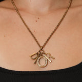 Dior Crystal Logo Charms Pendant Necklace - FashioNica