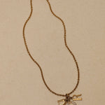 Dior Crystal Logo Charms Pendant Necklace - FashioNica
