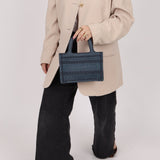 Dior Denim Oblique Mini Book Tote - FashioNica