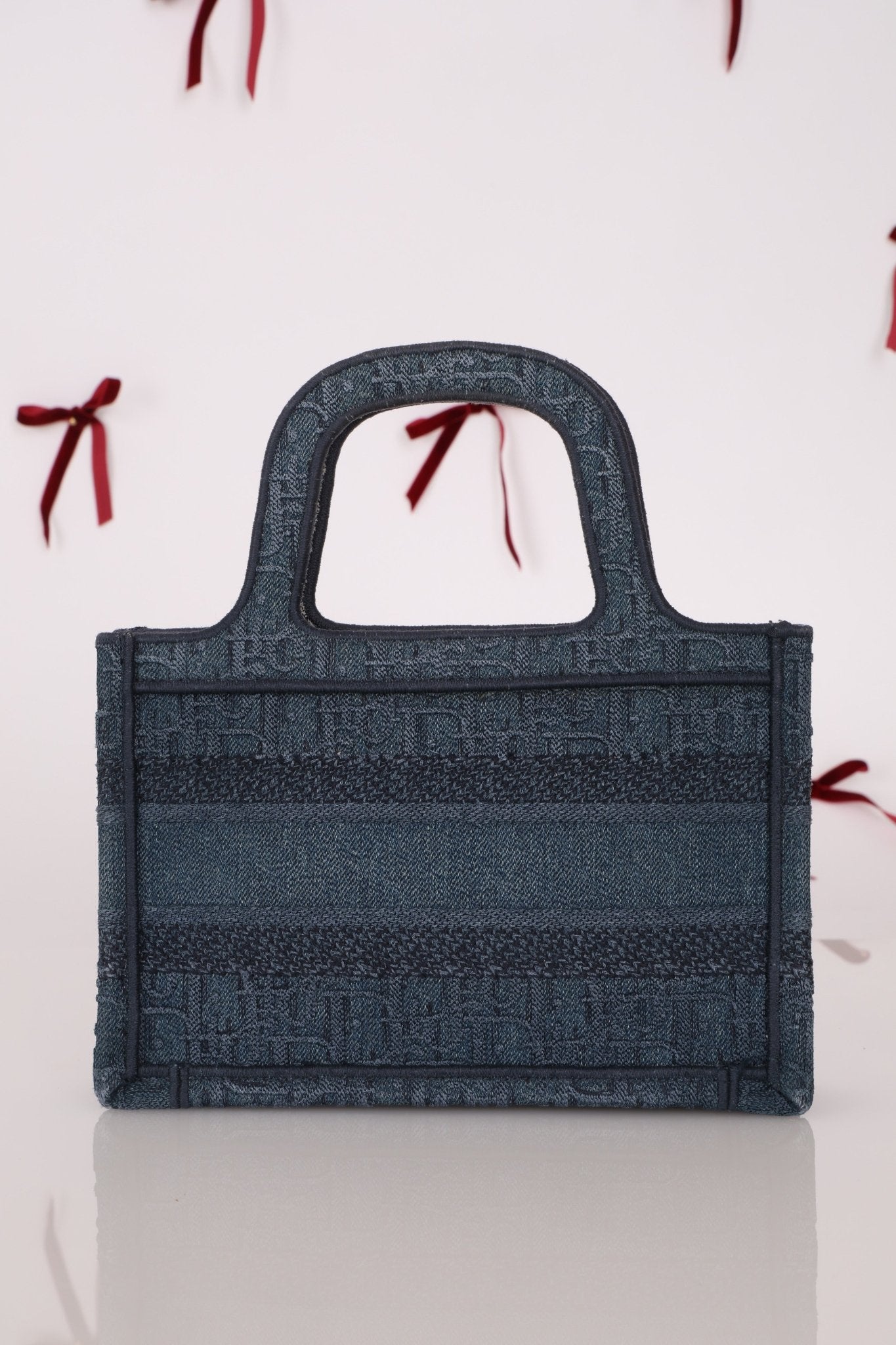 Dior Denim Oblique Mini Book Tote - FashioNica