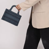Dior Denim Oblique Mini Book Tote - FashioNica