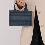 Dior Denim Oblique Mini Book Tote - FashioNica