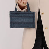 Dior Denim Oblique Mini Book Tote - FashioNica