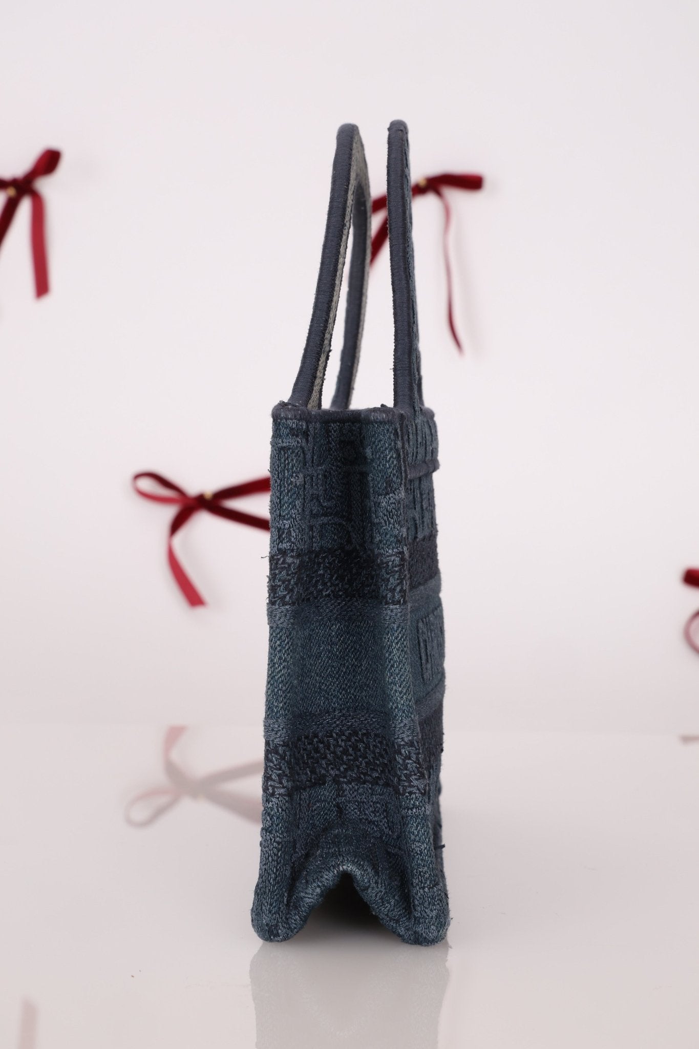 Dior Denim Oblique Mini Book Tote - FashioNica