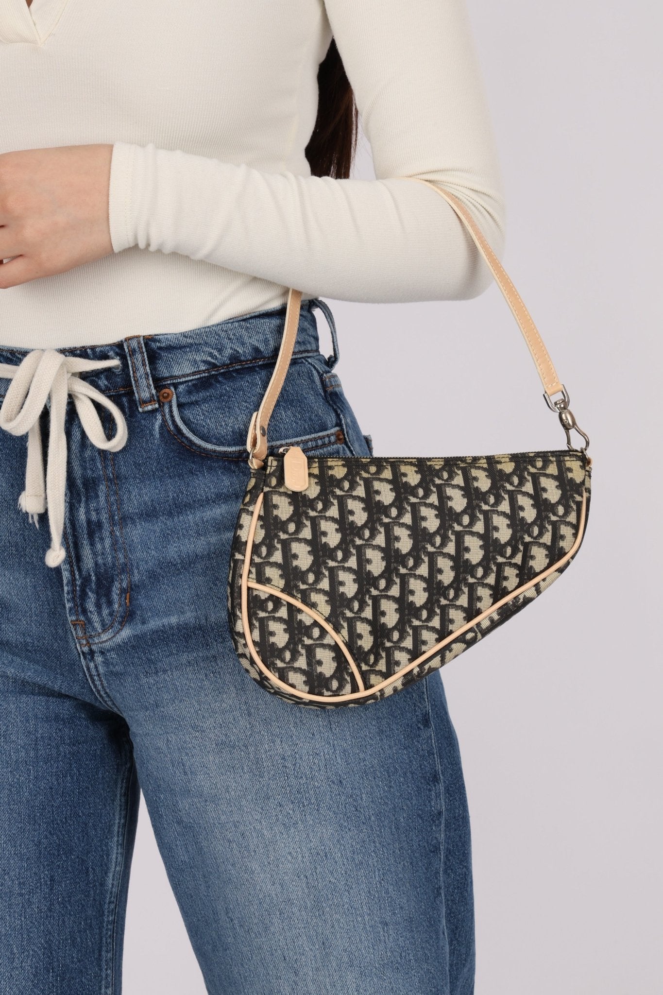 Dior Diorissimo Coated Canvas Mini Saddle Pochette - FashioNica