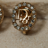 Dior Diorissimo Crystal Oval Clip - On Earrings - FashioNica