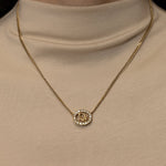 Dior Diorissimo Crystal Oval Pendant Necklace - FashioNica