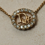 Dior Diorissimo Crystal Oval Pendant Necklace - FashioNica
