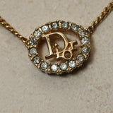 Dior Diorissimo Crystal Oval Pendant Necklace - FashioNica