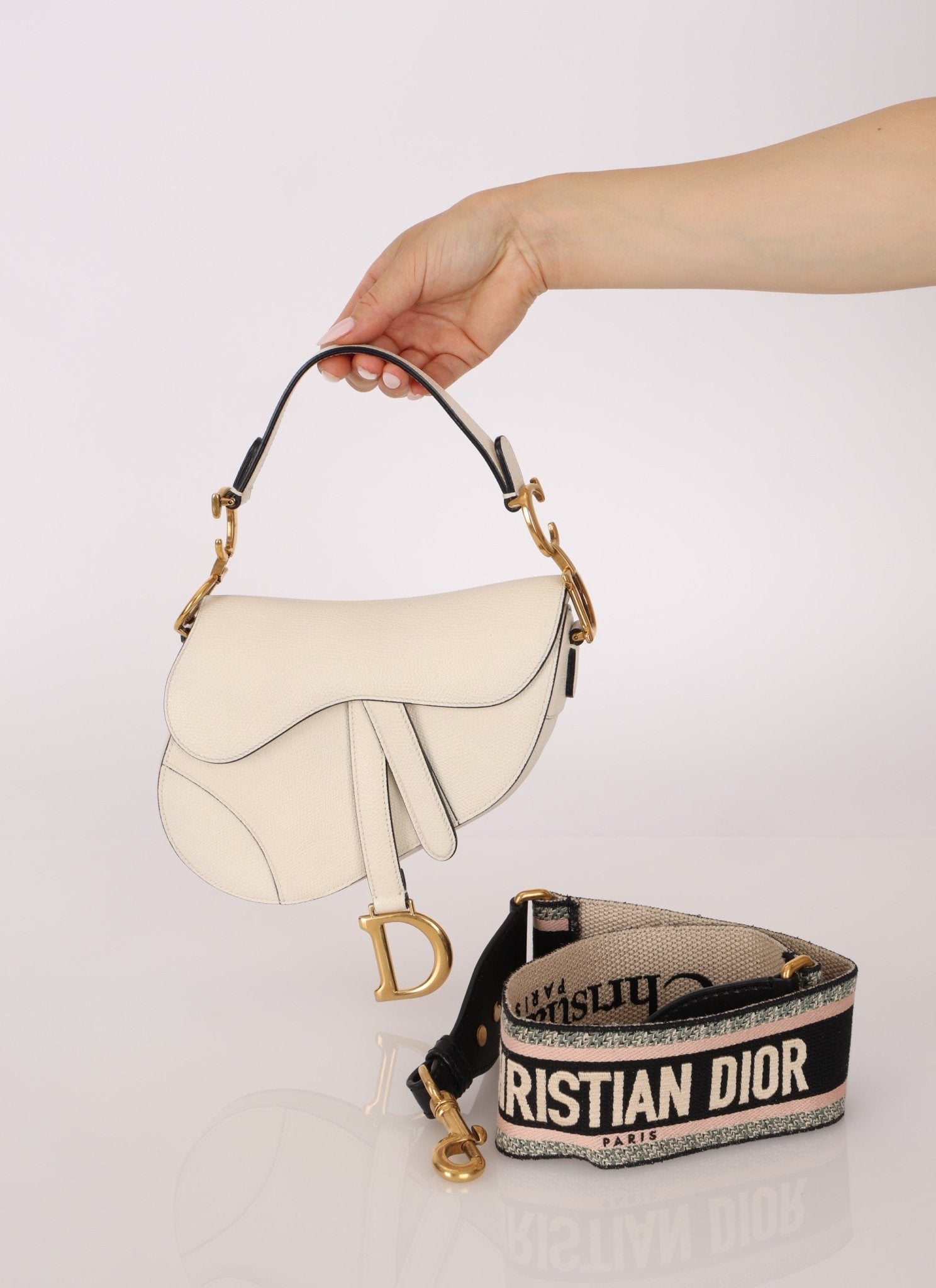 Dior Grained Calfskin Mini Saddle w/ Guitar Strap - FashioNica