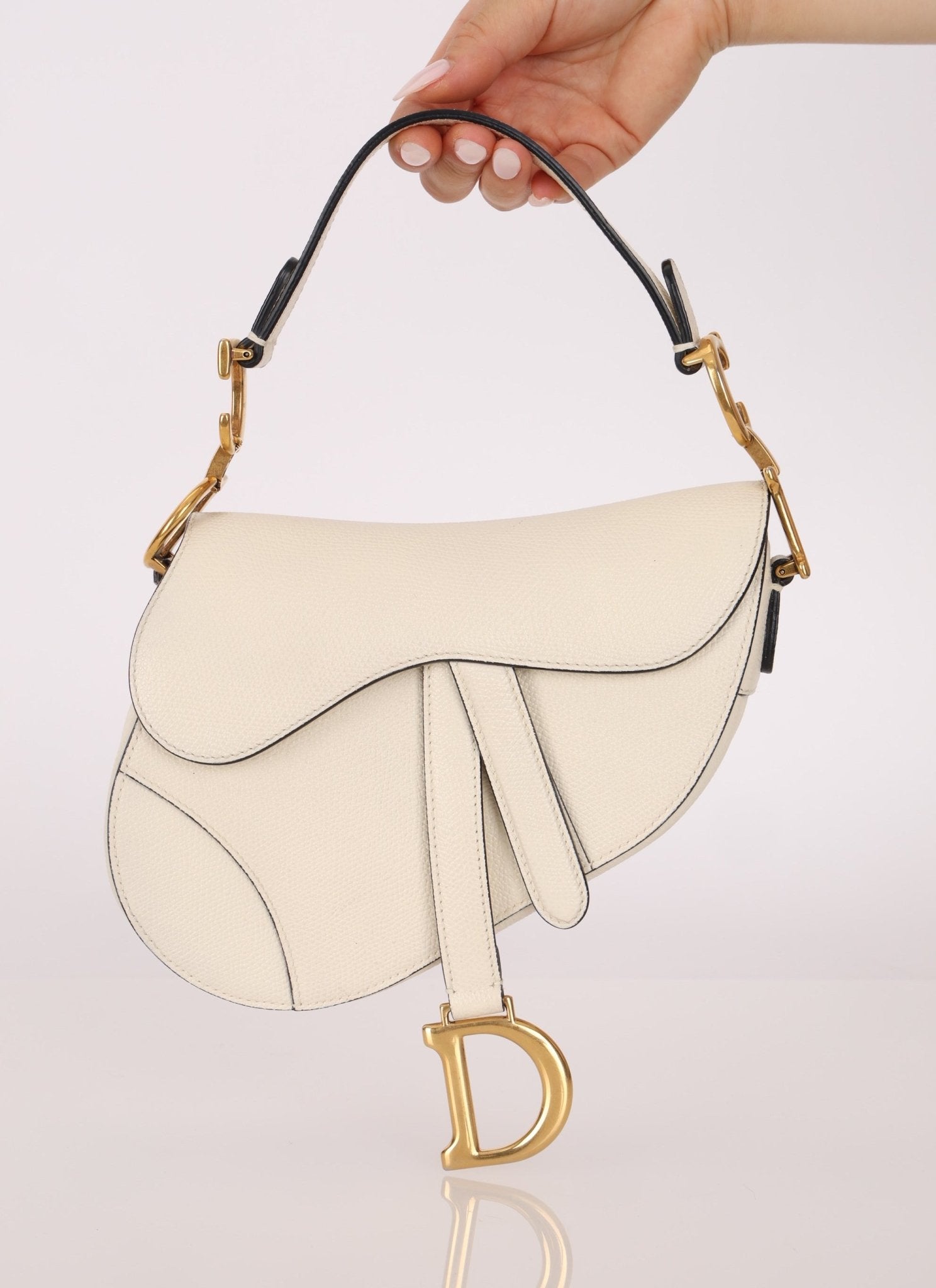 Dior Grained Calfskin Mini Saddle w/ Guitar Strap - FashioNica