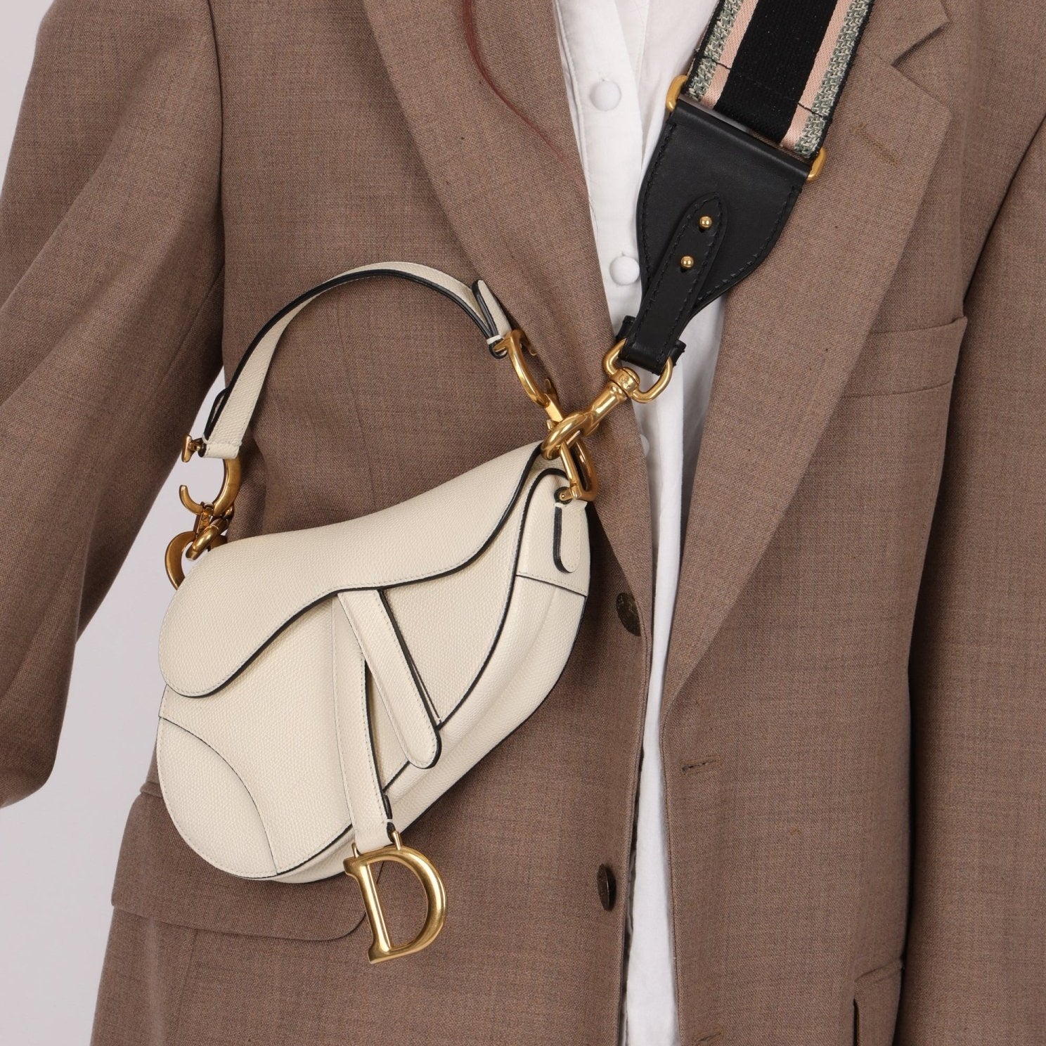 Dior Grained Calfskin Mini Saddle w/ Guitar Strap - FashioNica