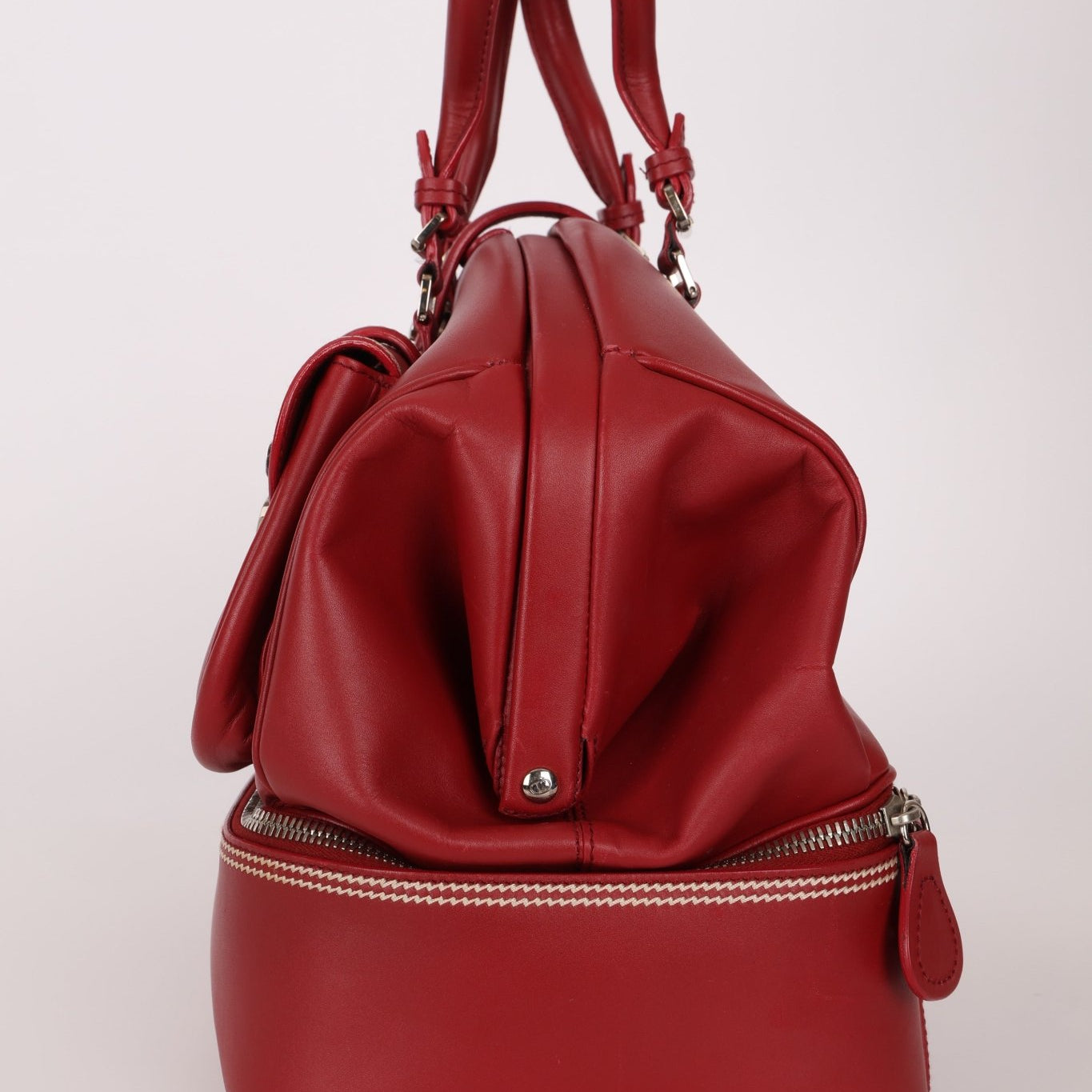 Dior Leather Red Detective Top Handle - FashioNica