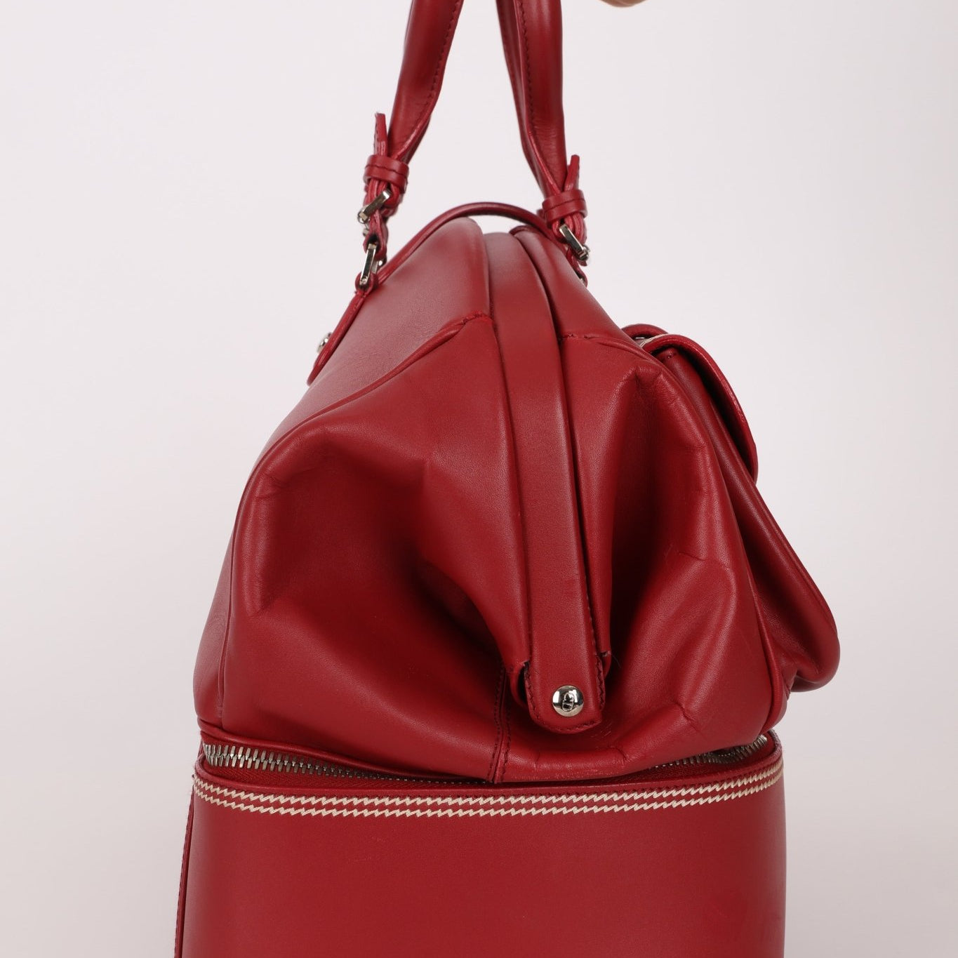 Dior Leather Red Detective Top Handle - FashioNica