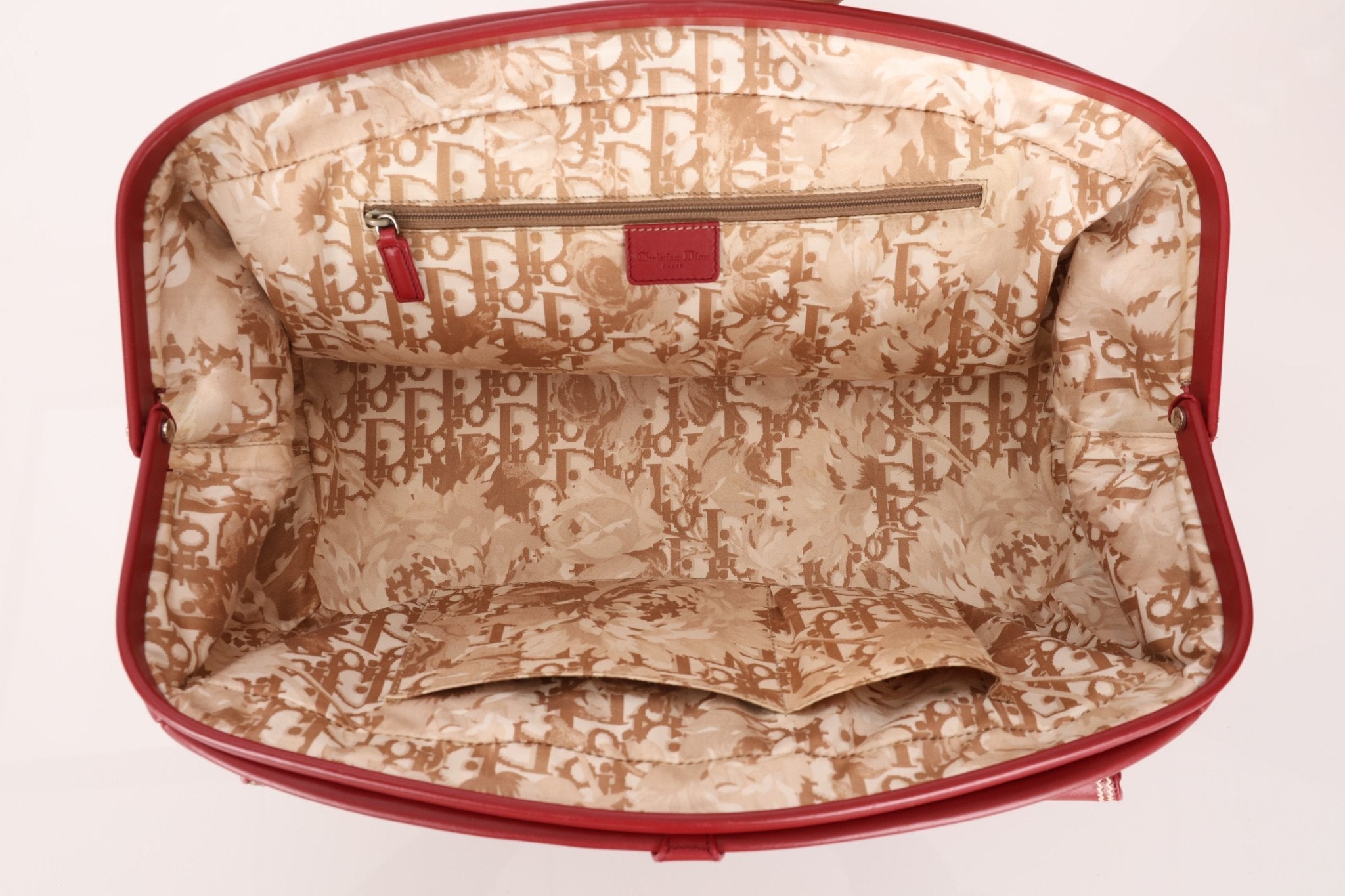 Dior Leather Red Detective Top Handle - FashioNica