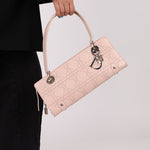 Dior Light Pink Perforated Cannage Leather East West Lady Dior Bag - FashioNica