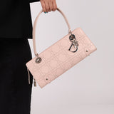 Dior Light Pink Perforated Cannage Leather East West Lady Dior Bag - FashioNica