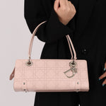 Dior Light Pink Perforated Cannage Leather East West Lady Dior Bag - FashioNica