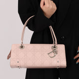 Dior Light Pink Perforated Cannage Leather East West Lady Dior Bag - FashioNica