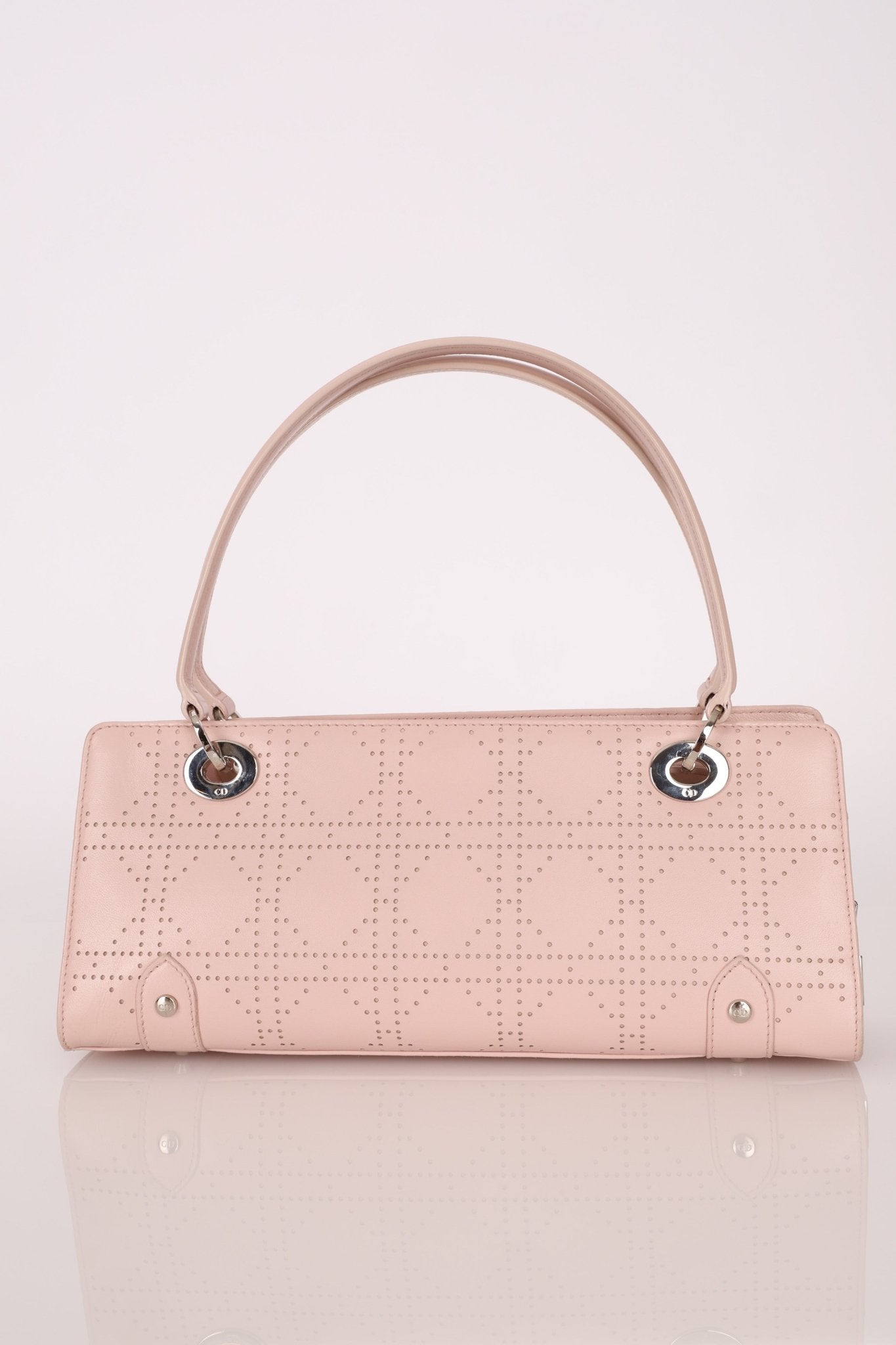 Dior Light Pink Perforated Cannage Leather East West Lady Dior Bag - FashioNica