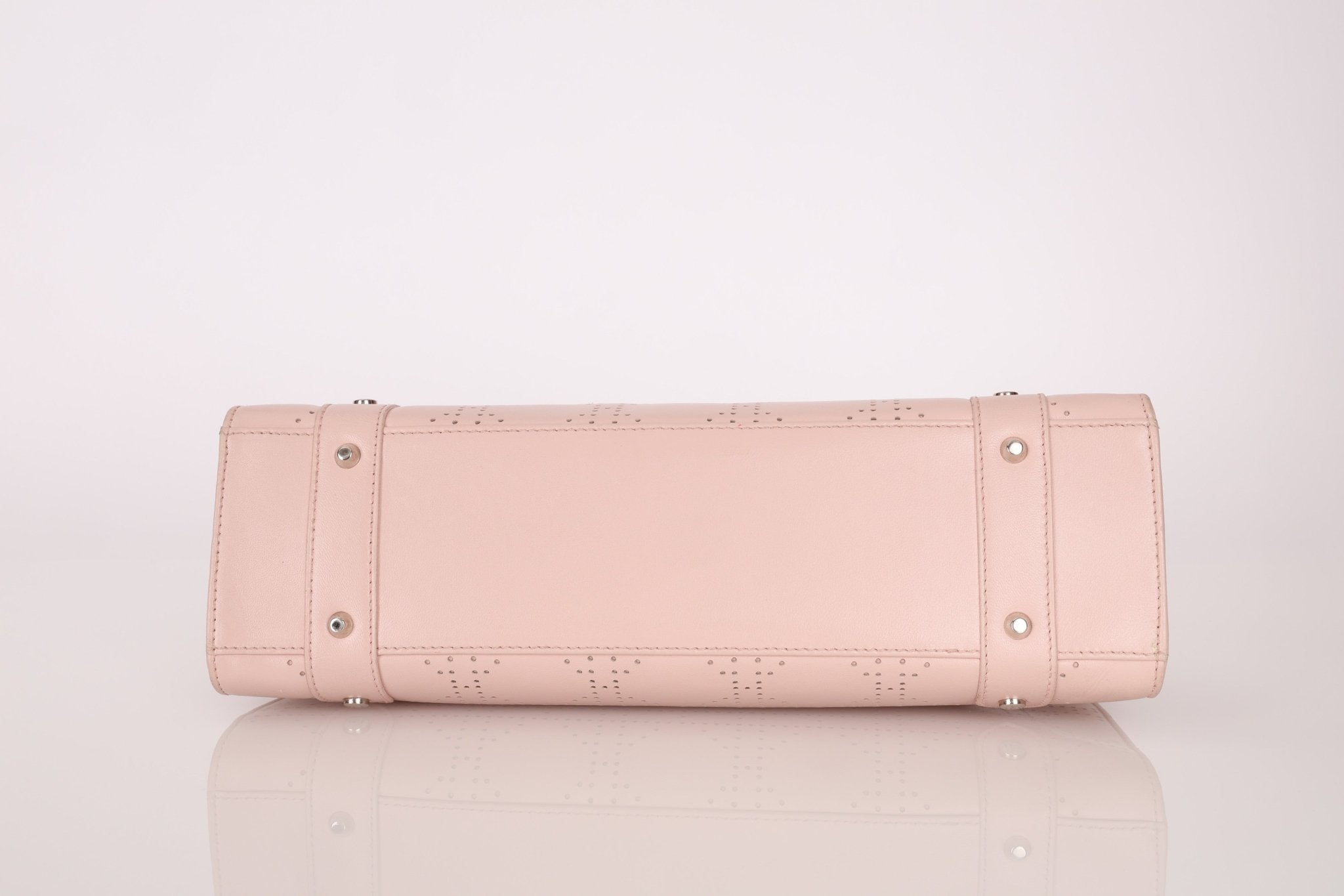 Dior Light Pink Perforated Cannage Leather East West Lady Dior Bag - FashioNica