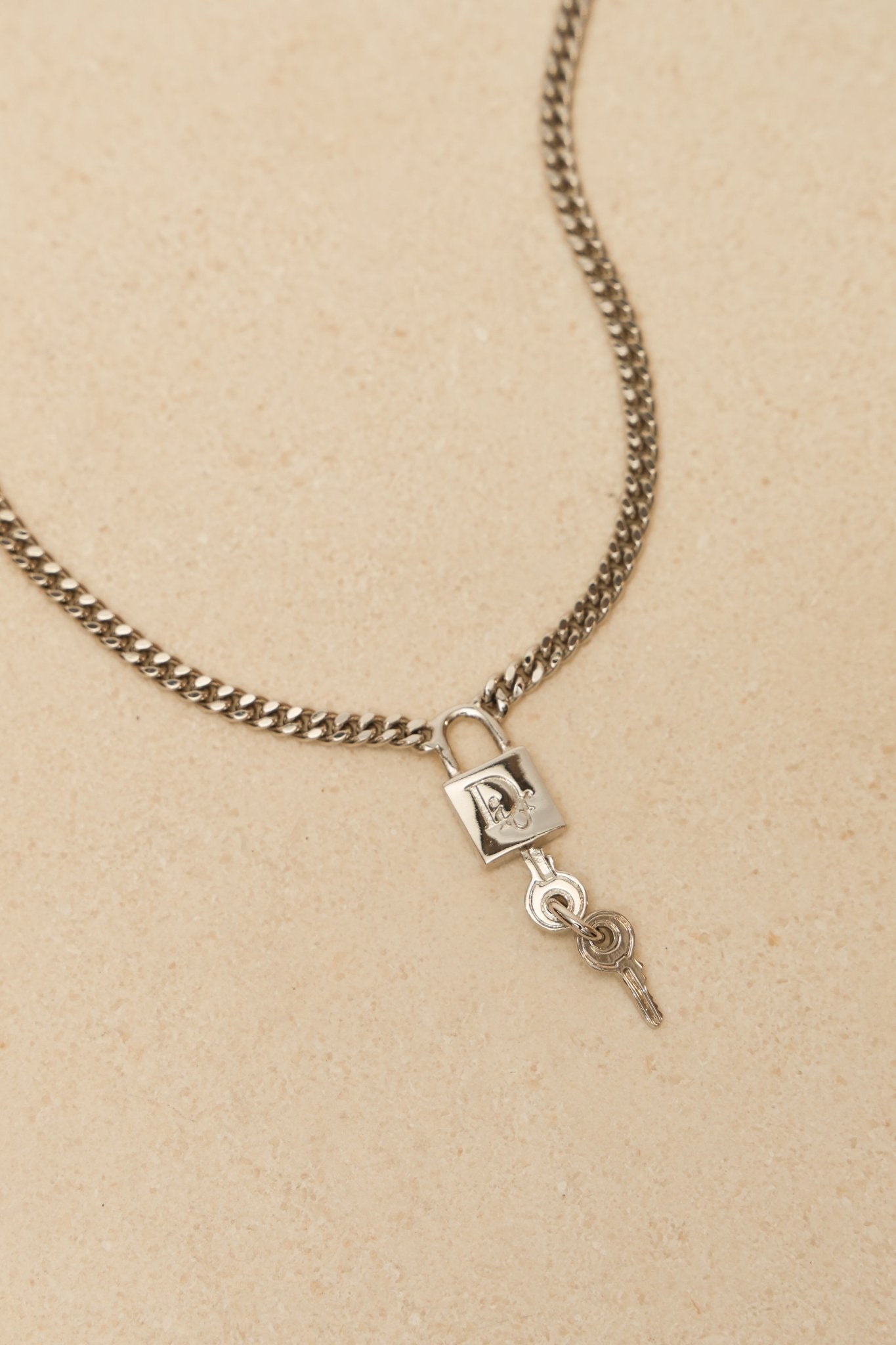 Dior Lock and Key Pendant Necklace - FashioNica
