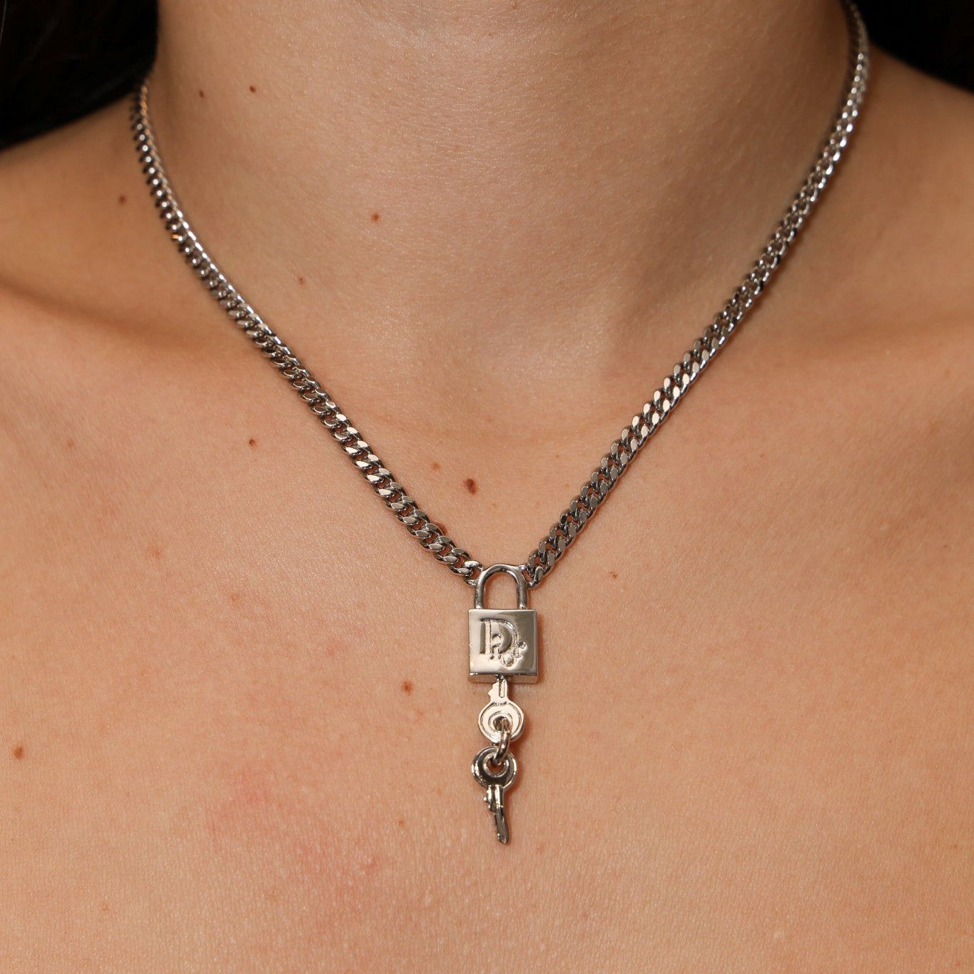 Dior Lock and Key Pendant Necklace - FashioNica