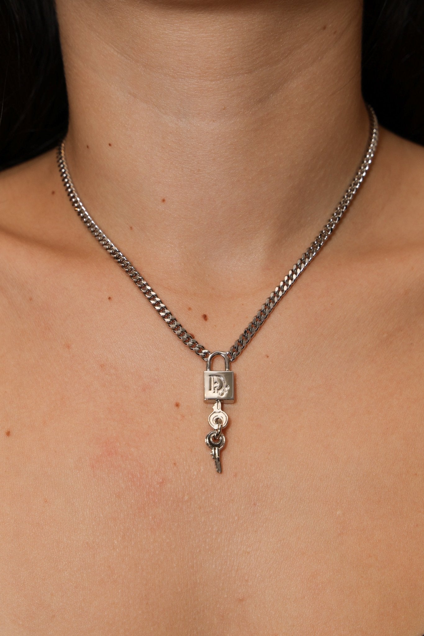Dior Lock and Key Pendant Necklace - FashioNica