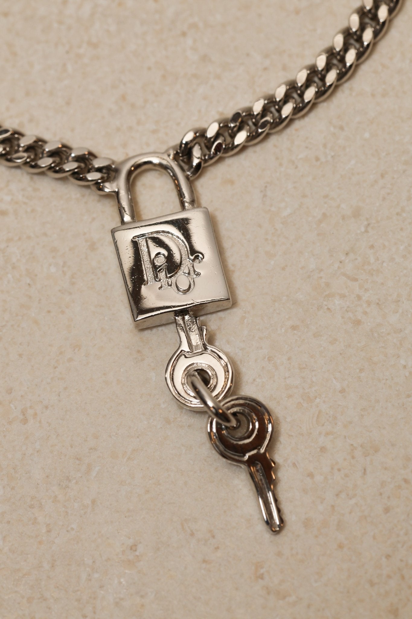 Dior Lock and Key Pendant Necklace - FashioNica