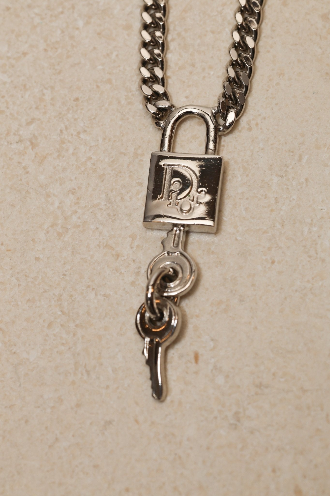 Dior Lock and Key Pendant Necklace - FashioNica