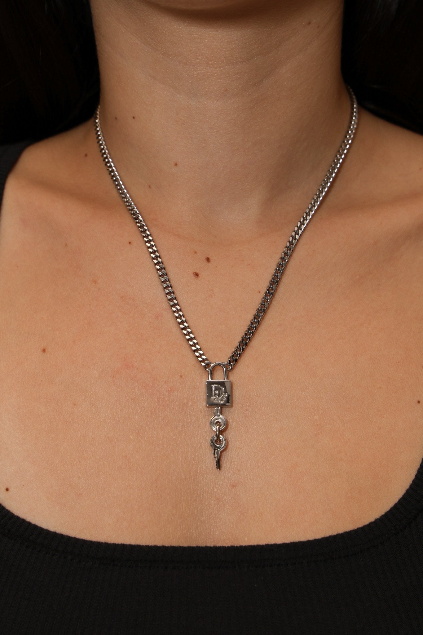 Dior Lock and Key Pendant Necklace - FashioNica