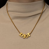 Dior Logo Letters Pendant Necklace - FashioNica
