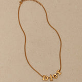 Dior Logo Letters Pendant Necklace - FashioNica