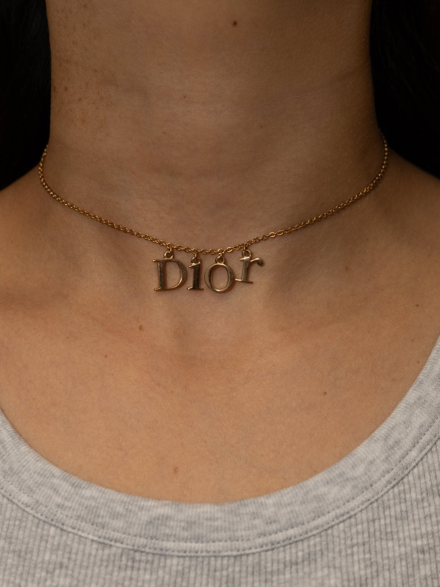 Dior Logo Letters Spellout Pendant Necklace - FashioNica