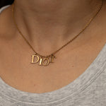 Dior Logo Letters Spellout Pendant Necklace - FashioNica