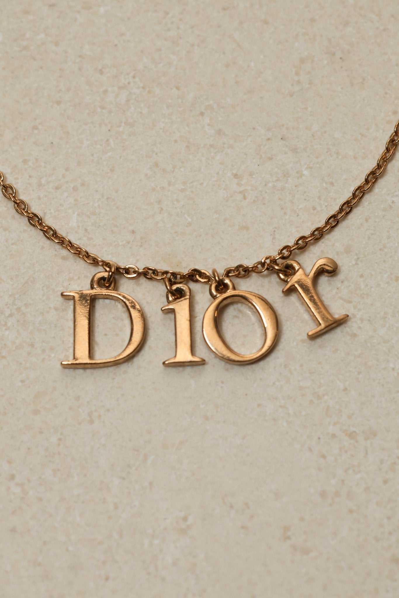 Dior Logo Letters Spellout Pendant Necklace - FashioNica