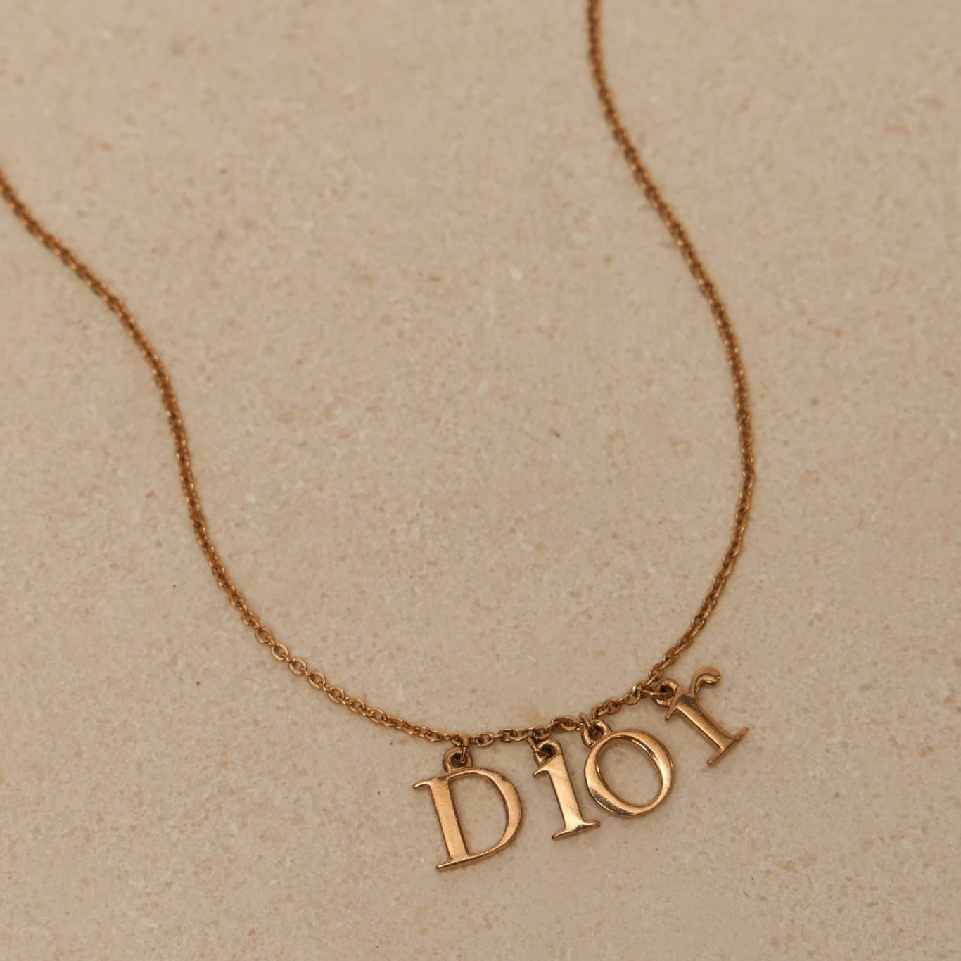 Dior Logo Letters Spellout Pendant Necklace - FashioNica