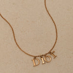 Dior Logo Letters Spellout Pendant Necklace - FashioNica
