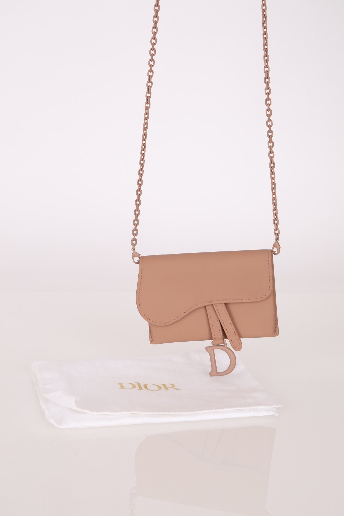 Dior Matte Calfskin Saddle Cardholder Crossbody - FashioNica