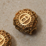 Dior Mini Boucles d’Oreilles Rondes Logo Clip - On Earrings - FashioNica