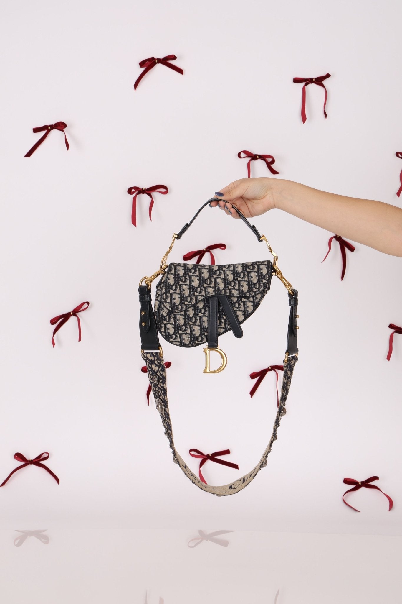 Dior Oblique Mini Saddle w/ Embellished Strap - FashioNica