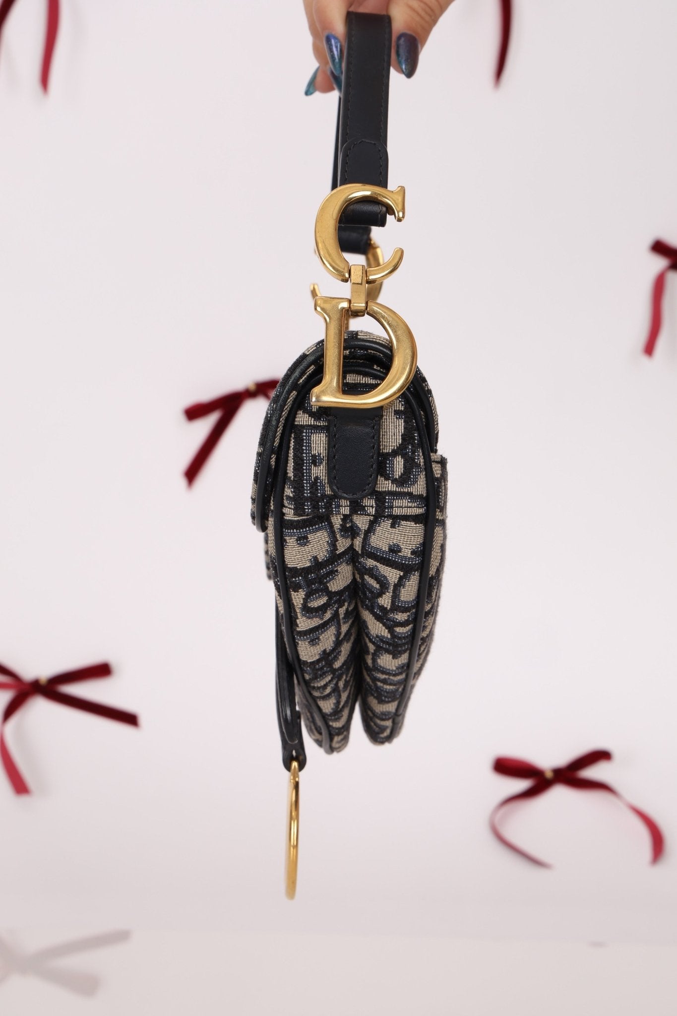 Dior Oblique Mini Saddle w/ Embellished Strap - FashioNica