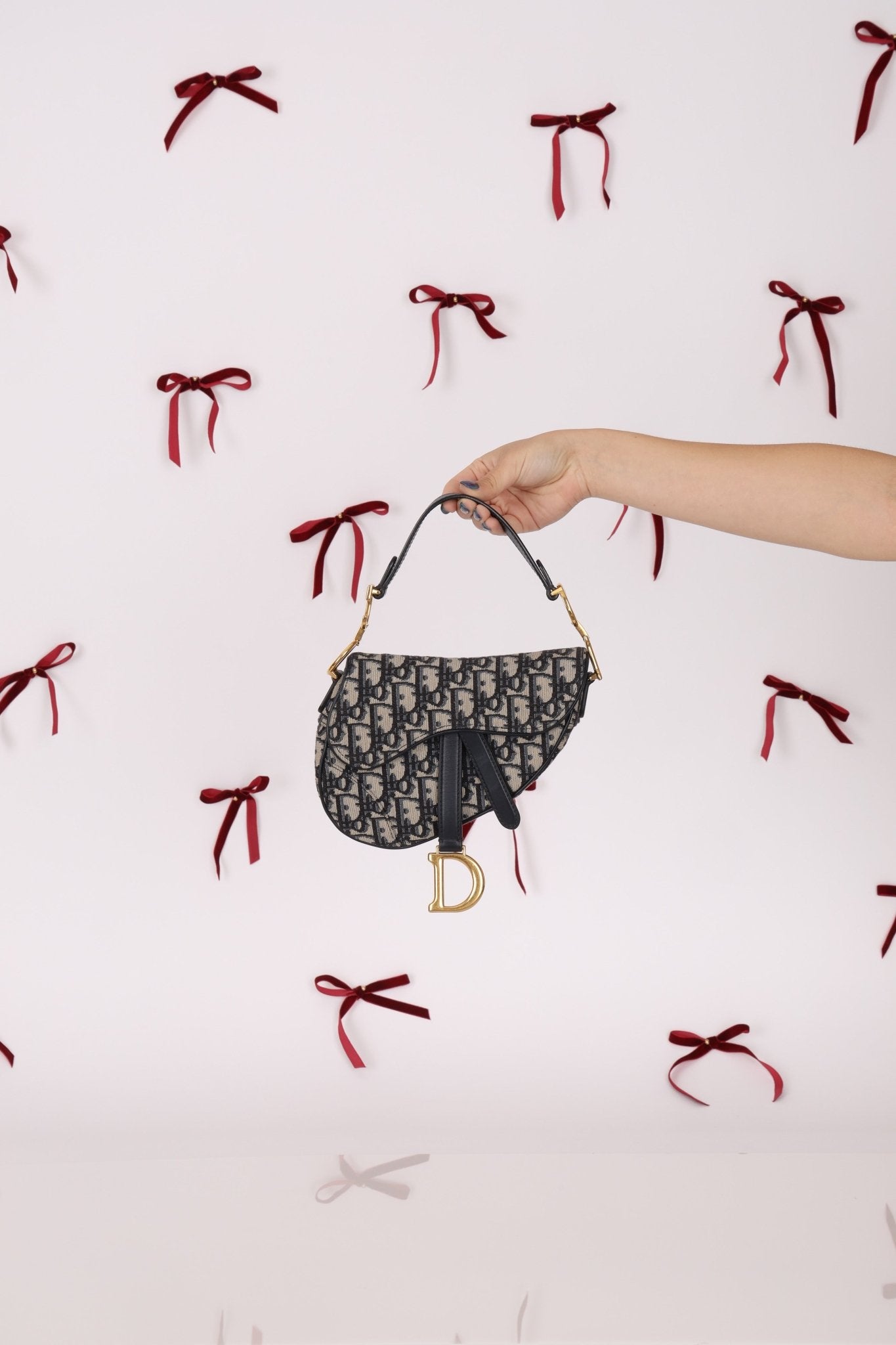 Dior Oblique Mini Saddle w/ Embellished Strap - FashioNica