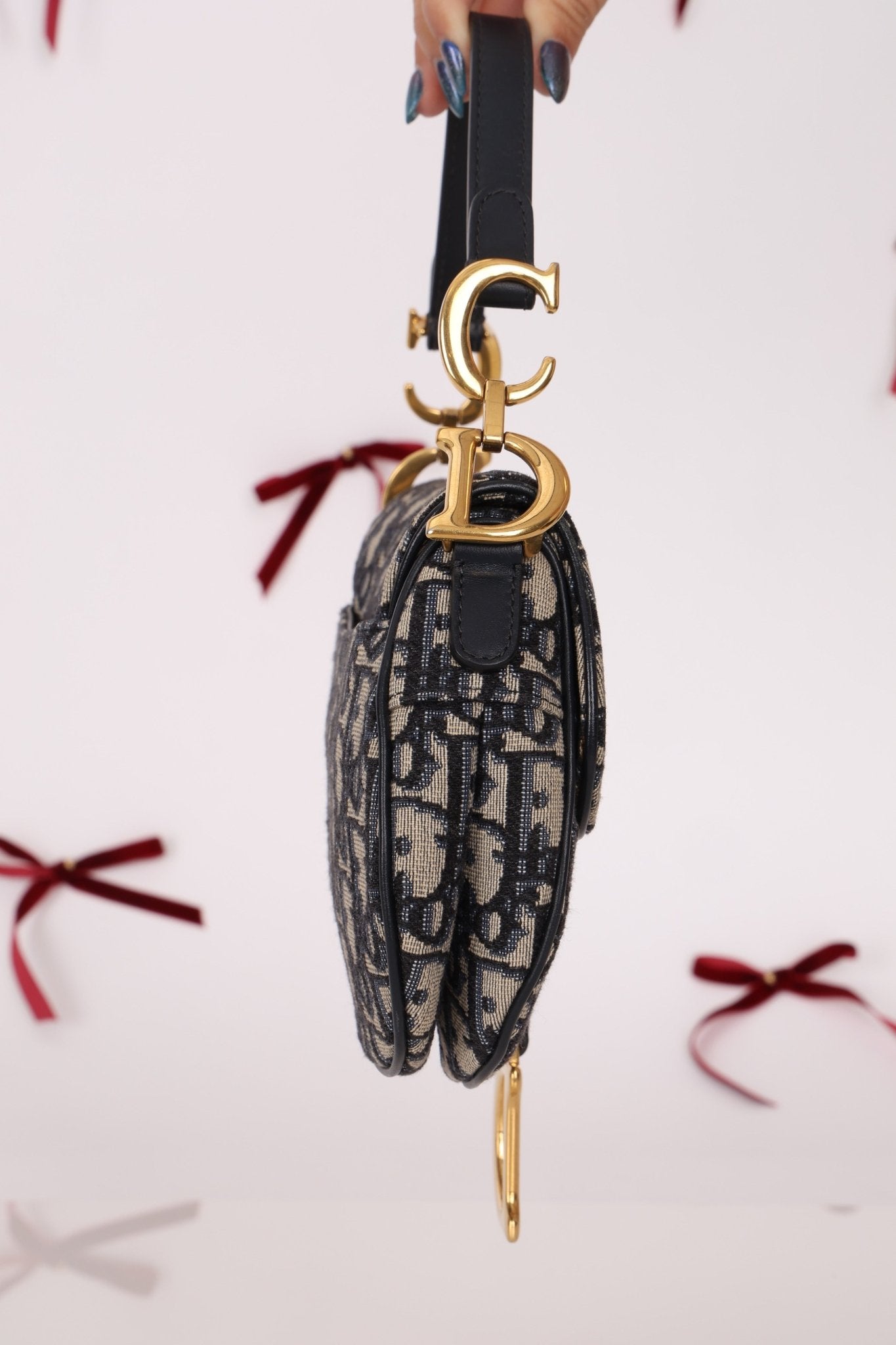Dior Oblique Mini Saddle w/ Embellished Strap - FashioNica