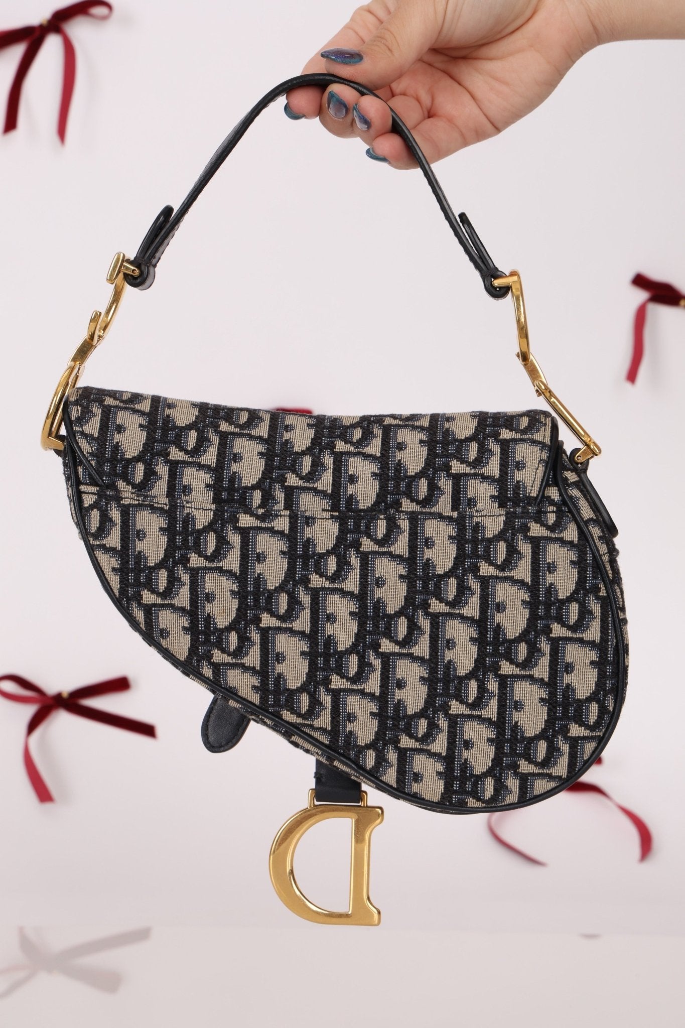 Dior Oblique Mini Saddle w/ Embellished Strap - FashioNica