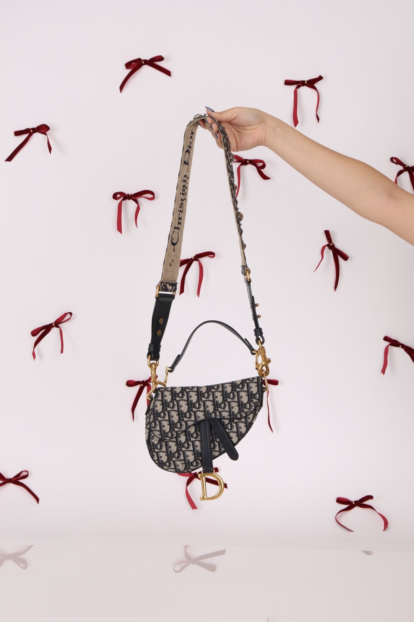 Dior Oblique Mini Saddle w/ Embellished Strap - FashioNica